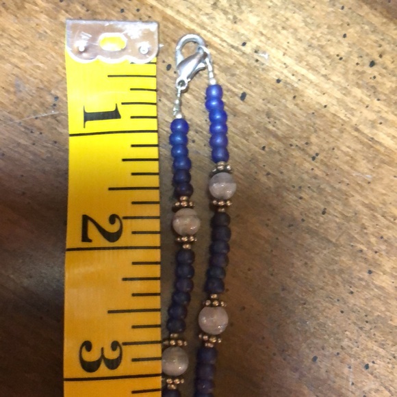 Vintage Coro Faux Lapis Moon-glow Lucite Clip On Earrings & Hand Made Necklace - Picture 5 of 10